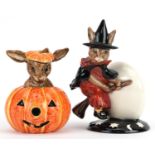Two Royal Doulton Bunnykins figures, one with certificate, comprising Trick or Treat Bunnykins and