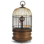 Clockwork automaton bird cage alarm clock, 14cm high : For further information on this lot please