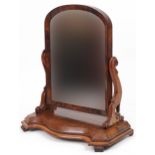 Victorian carved mahogany swing mirror, 76cm high : For further information on this lot please visit