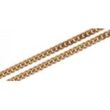 9ct rose gold fine curb link necklace, 44cm in length, 1.3g : For further information on this lot