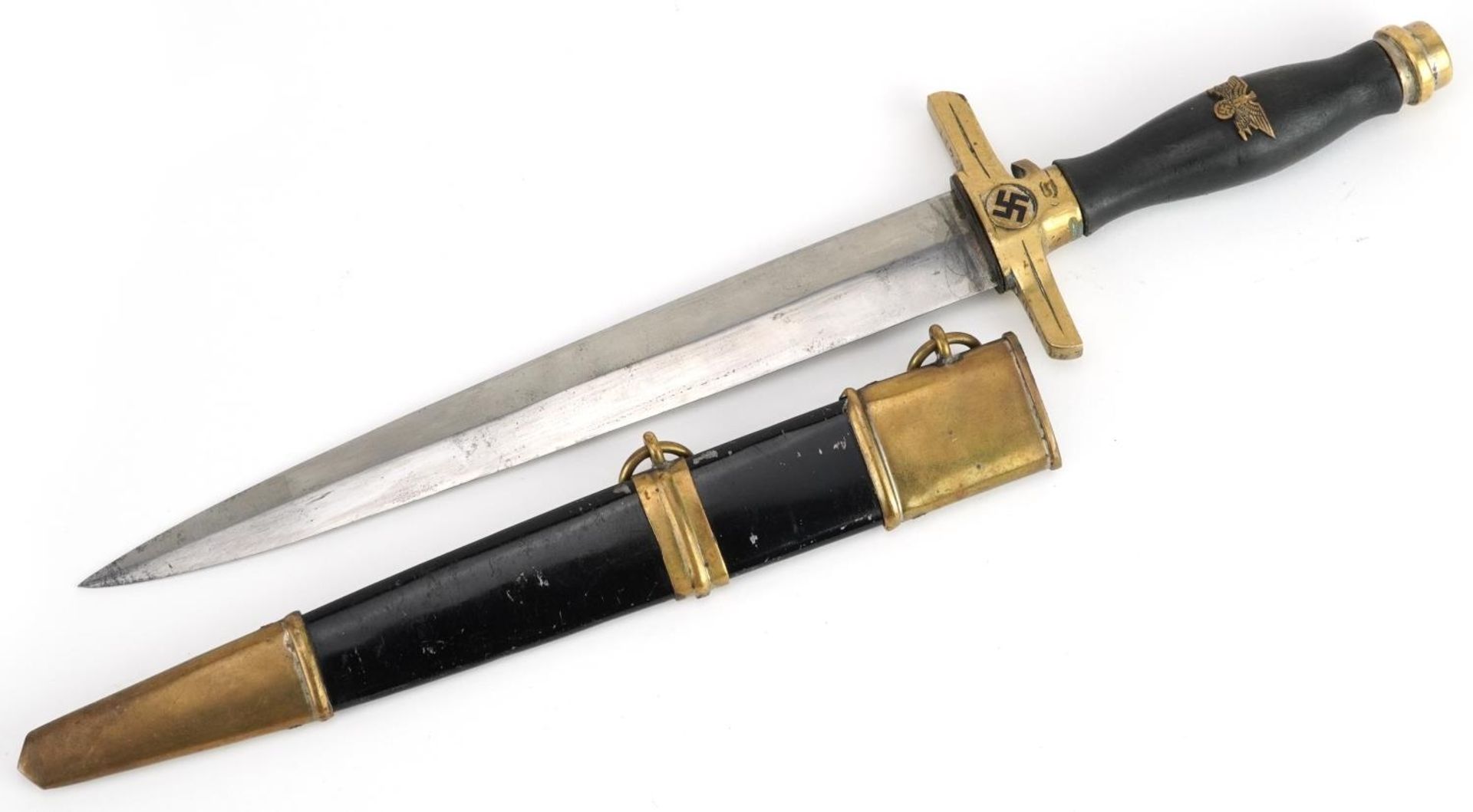 German military interest RLB dagger with scabbard and steel blade engraved Paul Weyersberg & Co,