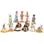 Eleven Royal Doulton Bunnykins figures, six with certificates, comprising Sundial Bunnykins, Sweet