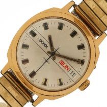 Sekonda, gentlemen's manual wristwatch with day date aperture and box, the case numbered 720391,