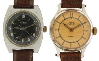 Two vintage gentlemen's manual wristwatches comprising Smiths Empire and Oris : For further