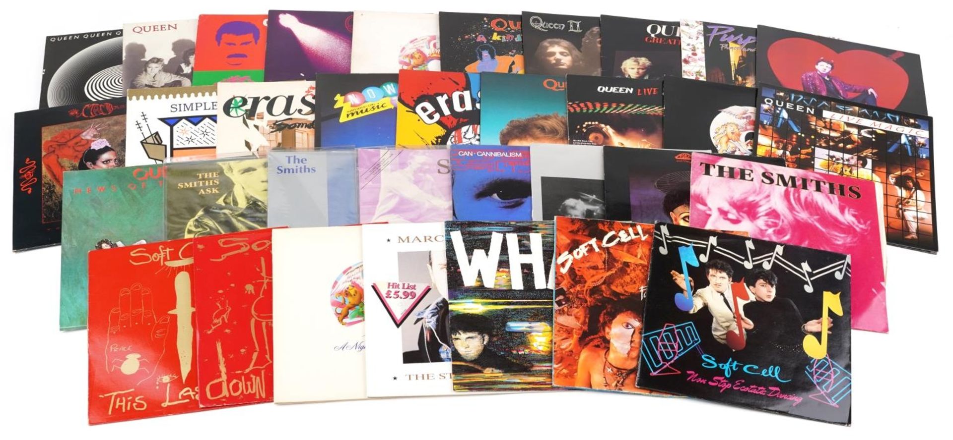 Vinyl LP records including The Smiths, Simple Minds and Queen : For further information on this
