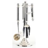 Novelty silver plated bar companion set on stand including corkscrew, 28cm high : For further