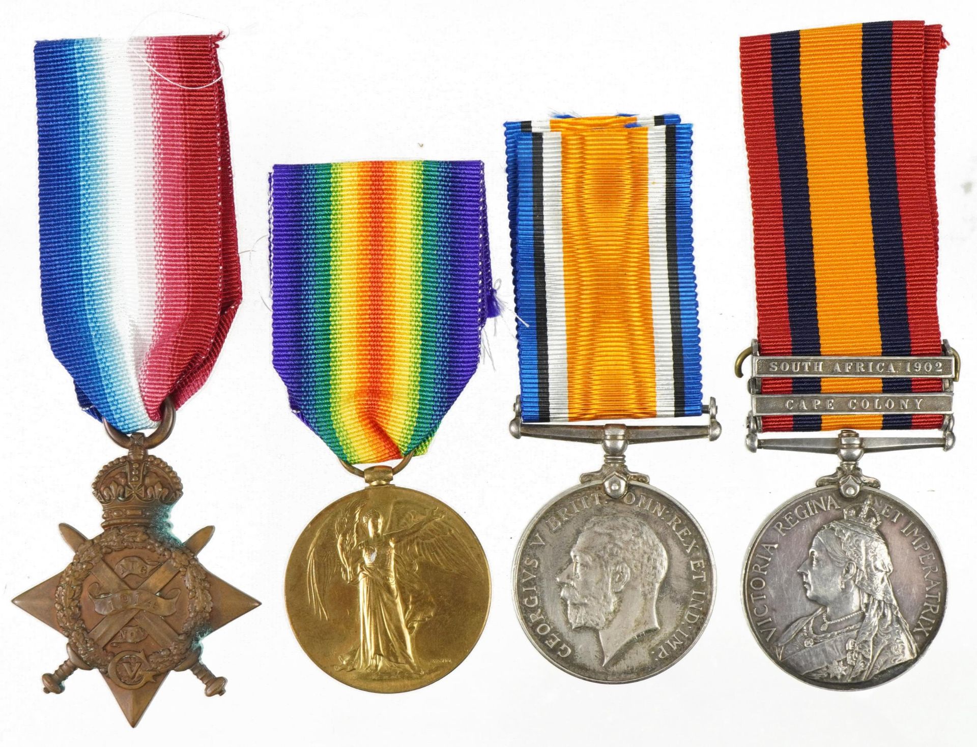 Victorian and later British military four medal group relating to R J Lyons comprising Queen's South - Bild 2 aus 9
