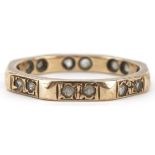 9ct gold white spinel eternity ring, size N, 2.0g : For further information on this lot please visit