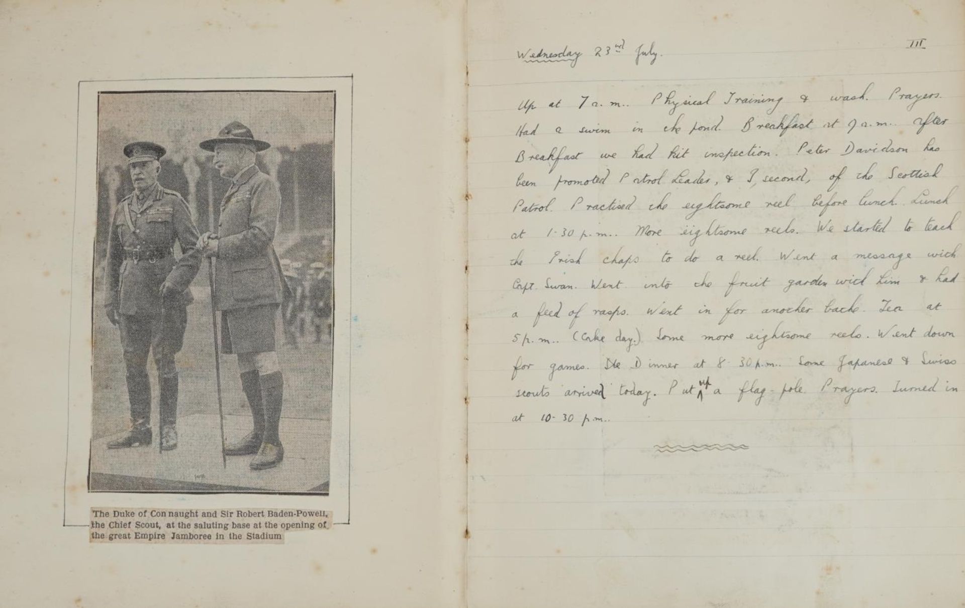 Early 20th century notebook for Recognised Scout Officers training camps relating to William Russell - Image 5 of 16