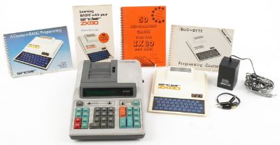 Vintage Sinclair ZX 80 computer and a Citizen 107DP printing calculator : For further information on