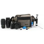 Canon EOS1 camera with EF720-210 and FD 75-200 lenses : For further information on this lot please