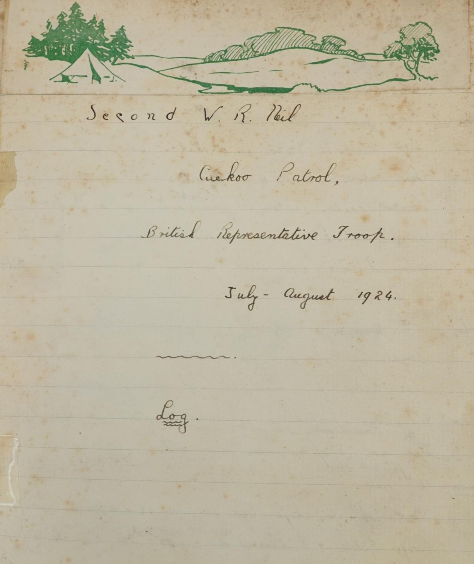 Early 20th century notebook for Recognised Scout Officers training camps relating to William Russell - Image 16 of 16