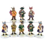 Eight Royal Doulton Bunnykins figures from the Explorer's Series comprising two Christopher Columbus