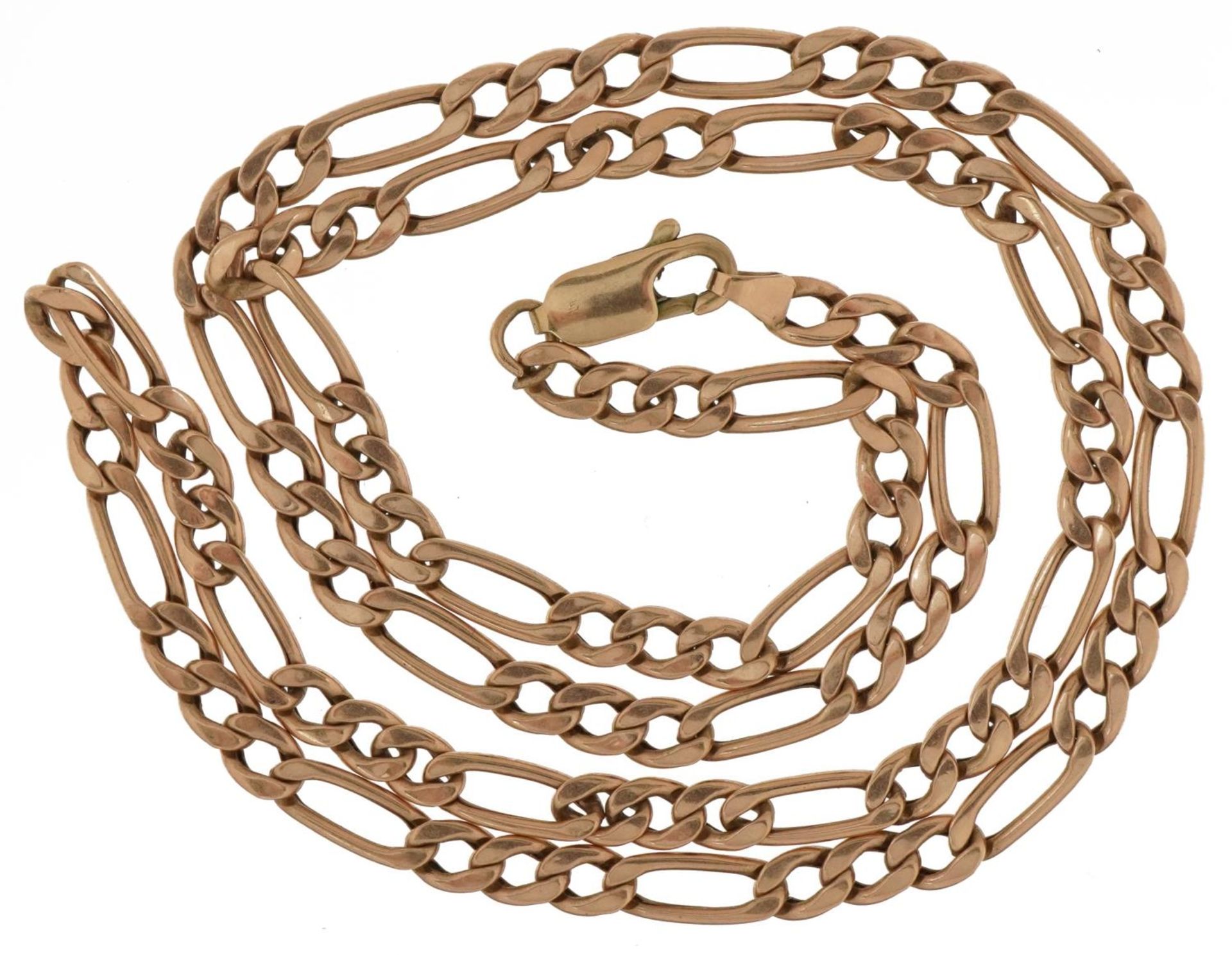 9ct gold Figaro link necklace, 48cm in length, 6.4g : For further information on this lot please - Bild 2 aus 3