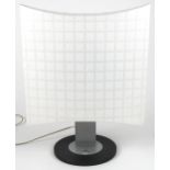 Mid century style table lamp with check design shade, 51cm high : For further information on this
