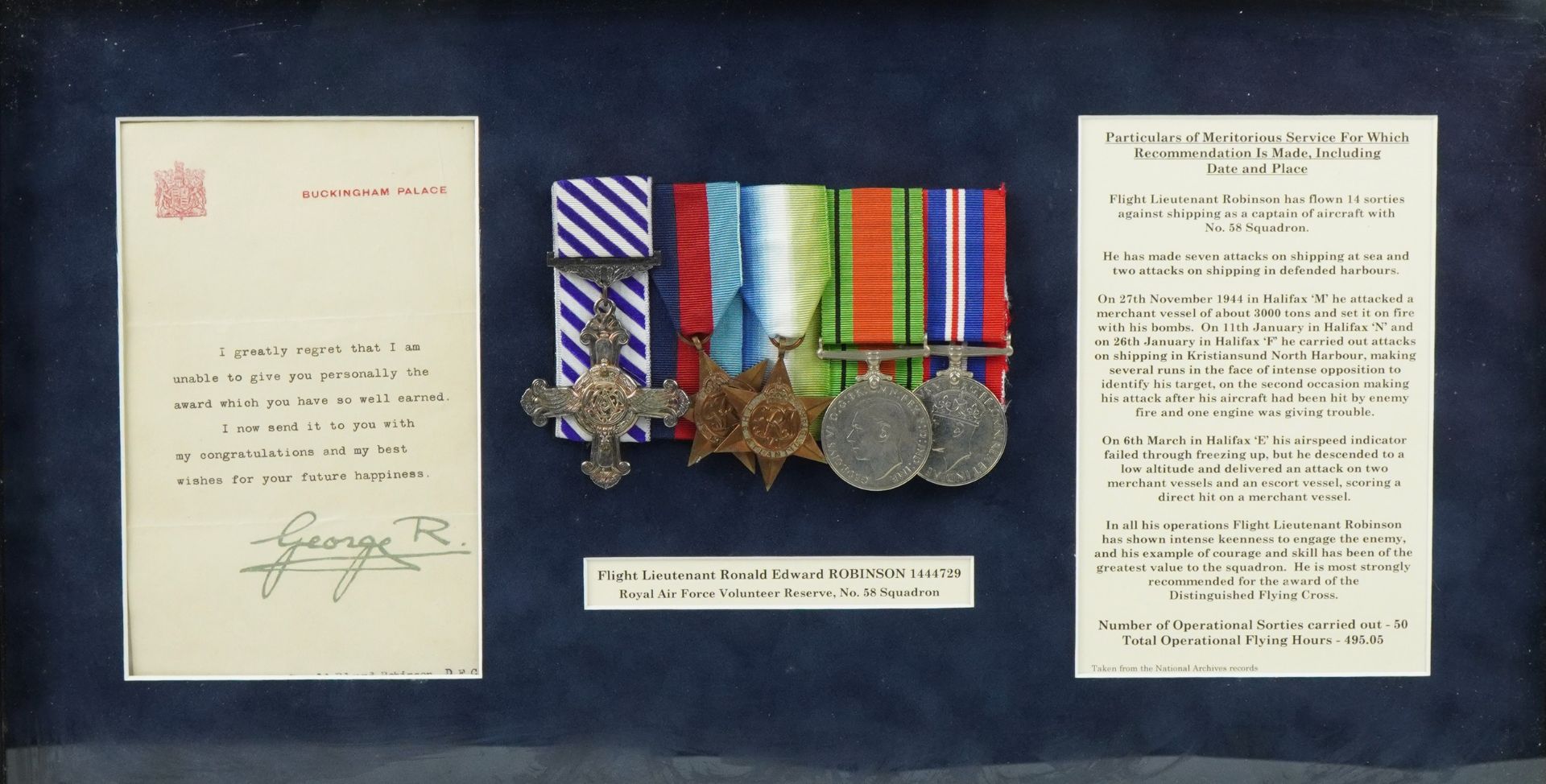 British military World War II and later five medal group relating to Flight Lieutenant Ronald Edward