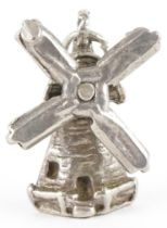 Silver windmill charm, 1.8cm high, 3.4g : For further information on this lot please visit