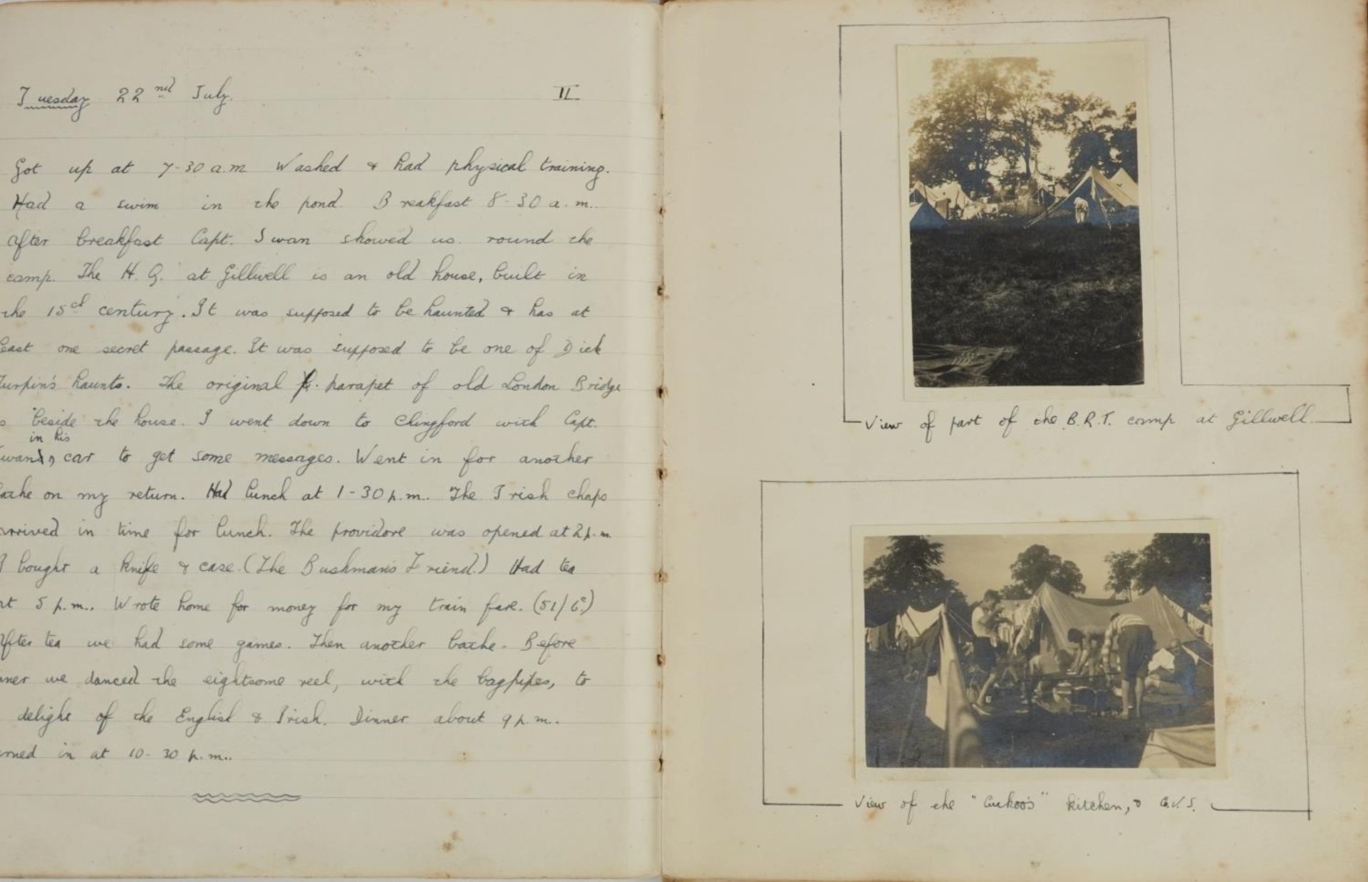 Early 20th century notebook for Recognised Scout Officers training camps relating to William Russell - Image 4 of 16