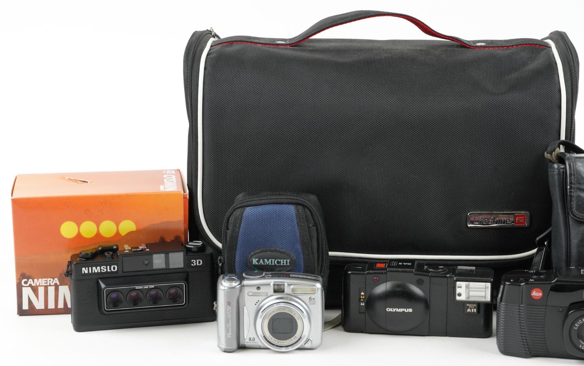 Cameras comprising Canon 1000D, Leica C2 Zoom, Olympus XA2, Canon A720 and Nimslo 3D : For further - Image 2 of 3