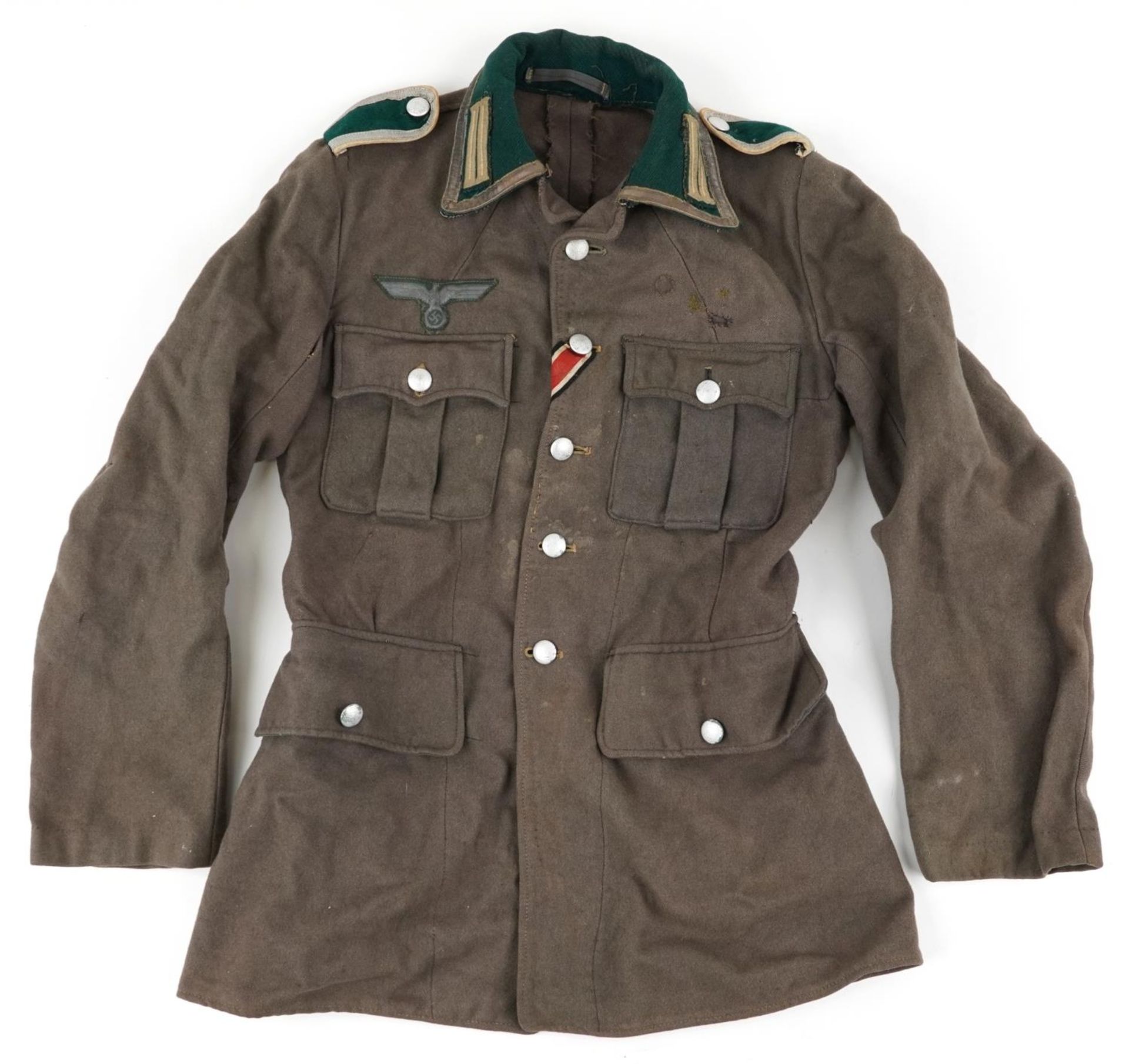 German military interest tunic with cloth badge : For further information on this lot please visit
