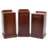 Three Victorian mahogany pot cupboards, the largest 76cm high : For further information on this