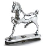 Vintage chrome painted car mascot in the form of a horse, 10cm in length : For further information