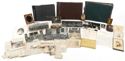 Large collection of predominantly Victorian and later social history photographs, some arranged in