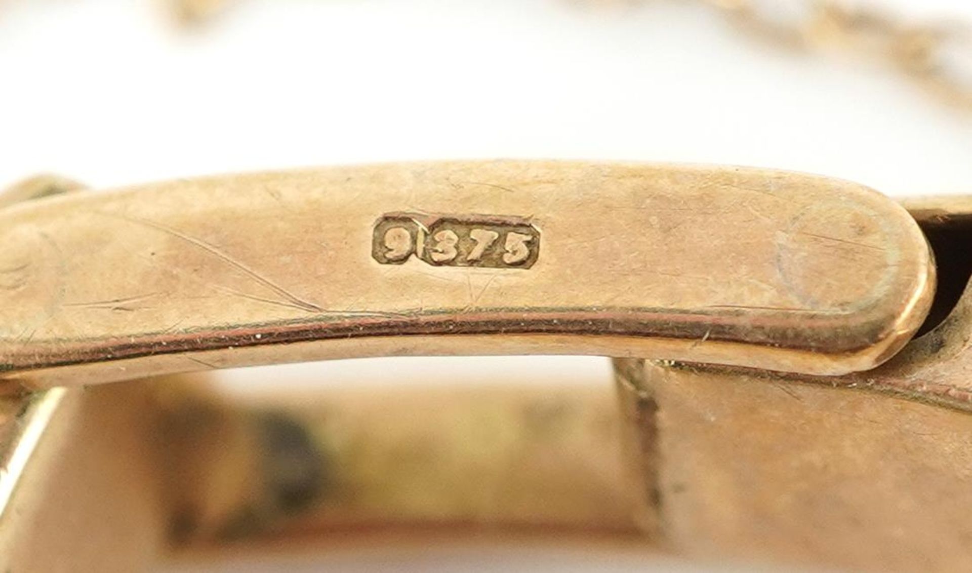 Ladies 9ct gold bracelet wristwatch set with a diamond, rubies and sapphire crown, the case 16mm - Bild 8 aus 9