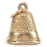 9ct gold thimble charm, 1.2cm high, 0.5g : For further information on this lot please visit