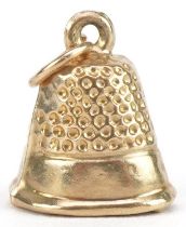 9ct gold thimble charm, 1.2cm high, 0.5g : For further information on this lot please visit