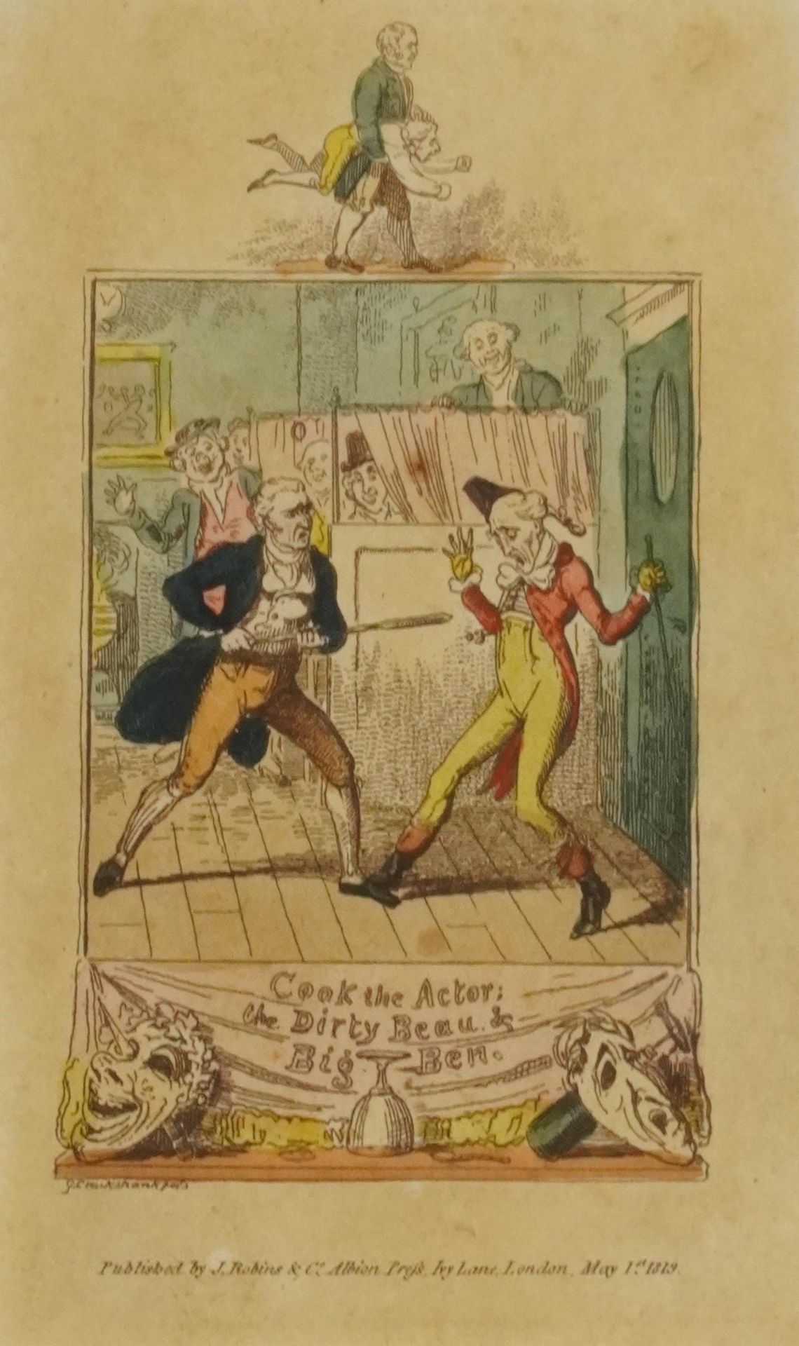 After G Cruikshank - Daniel Lambert and the Dancing Bears and Cook the Actor, pair of early 19th - Image 6 of 9