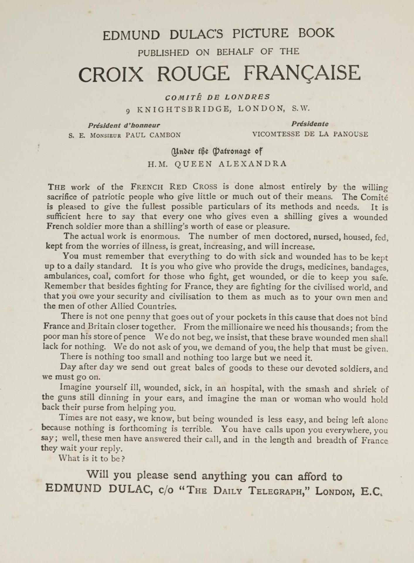 Edmund Dulac's Picture Book for the French Red Cross hardback book published for The Daily Telegraph - Image 3 of 4