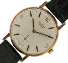 Longines, gentlemen's 9ct gold manual wristwatch, the movement numbered 51724969, 35mm in