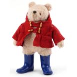 Vintage Paddington Bear teddy bear with blue Wellington boots, 50cm high : For further information