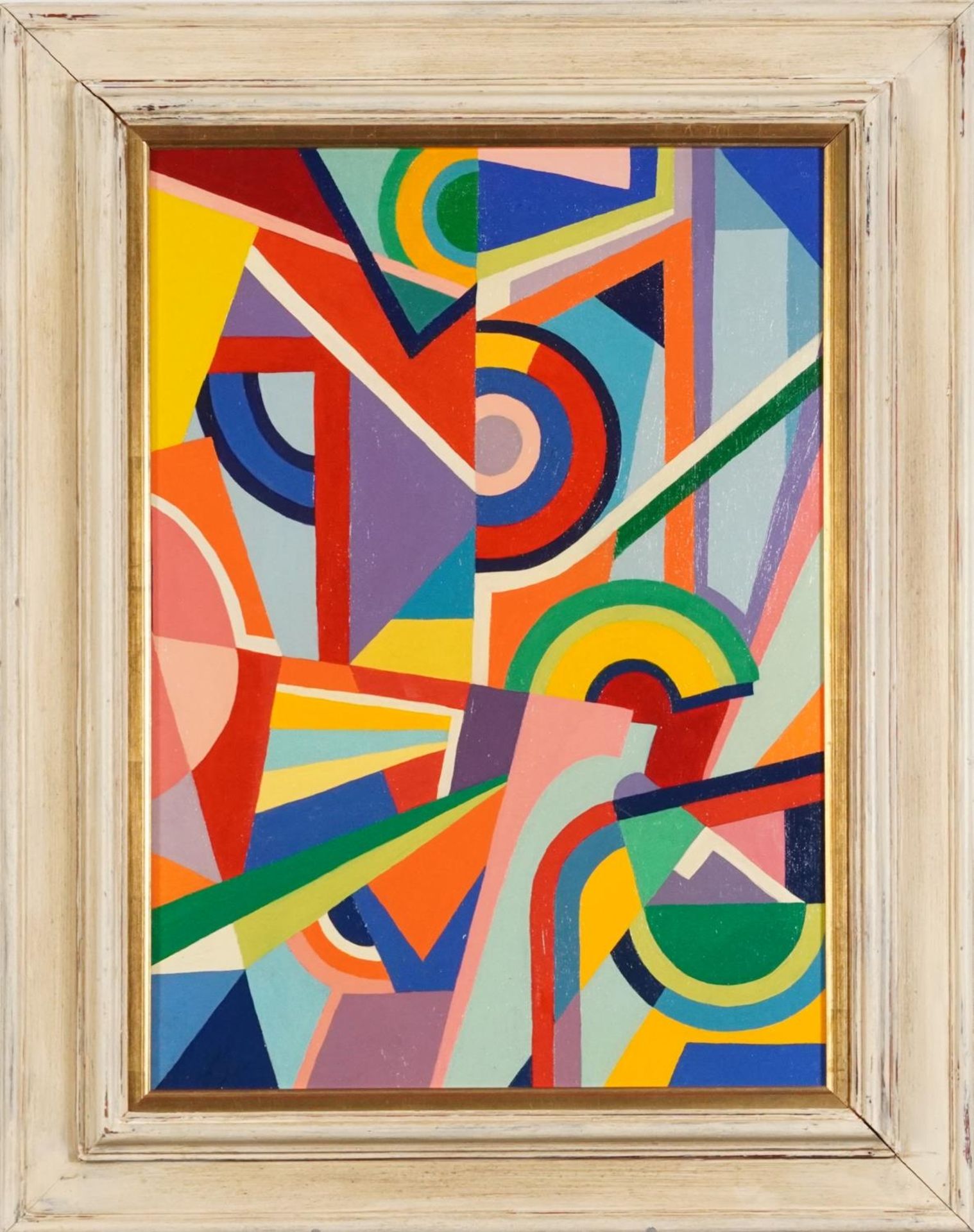 Style of James Daugherty - Abstract composition, oil on canvas board, mounted and framed, 45.5cm x - Image 2 of 4