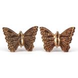 Pair of 9ct gold butterfly stud earrings, 1.2cm wide, 0.4g : For further information on this lot