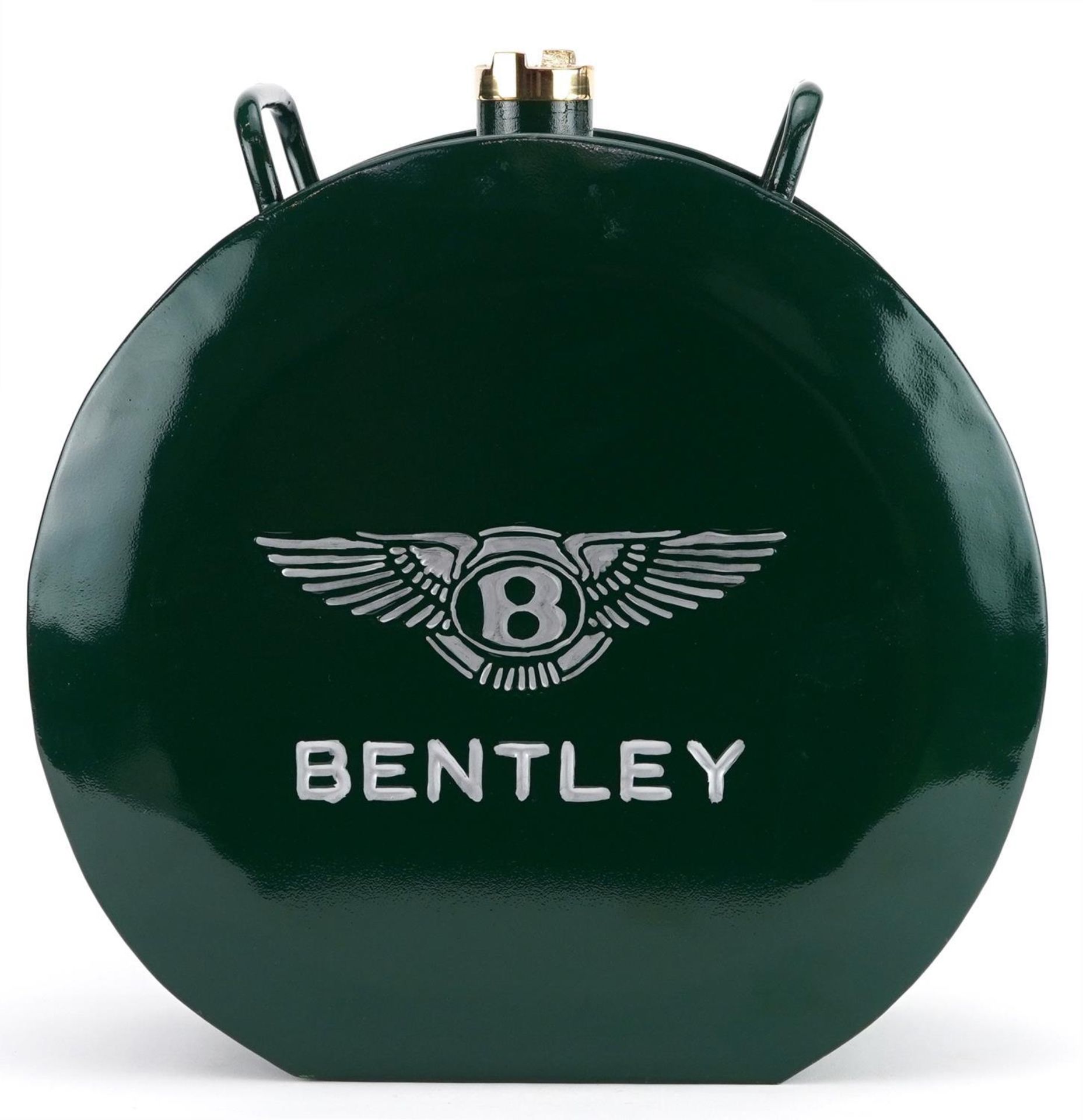 Automobilia interest hand painted Bentley design fuel can, 35.5cm high : For further information - Image 2 of 4