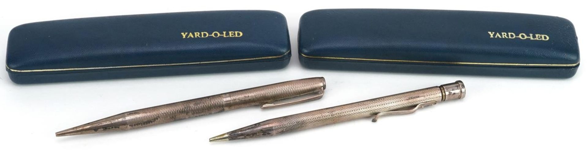 Two Yard-O-Led silver propelling pencils with fitted cases : For further information on this lot - Image 2 of 5