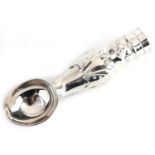 Novelty silver plated ice cream scoop in the form of a penguin wearing a suit, 17.5cm high : For