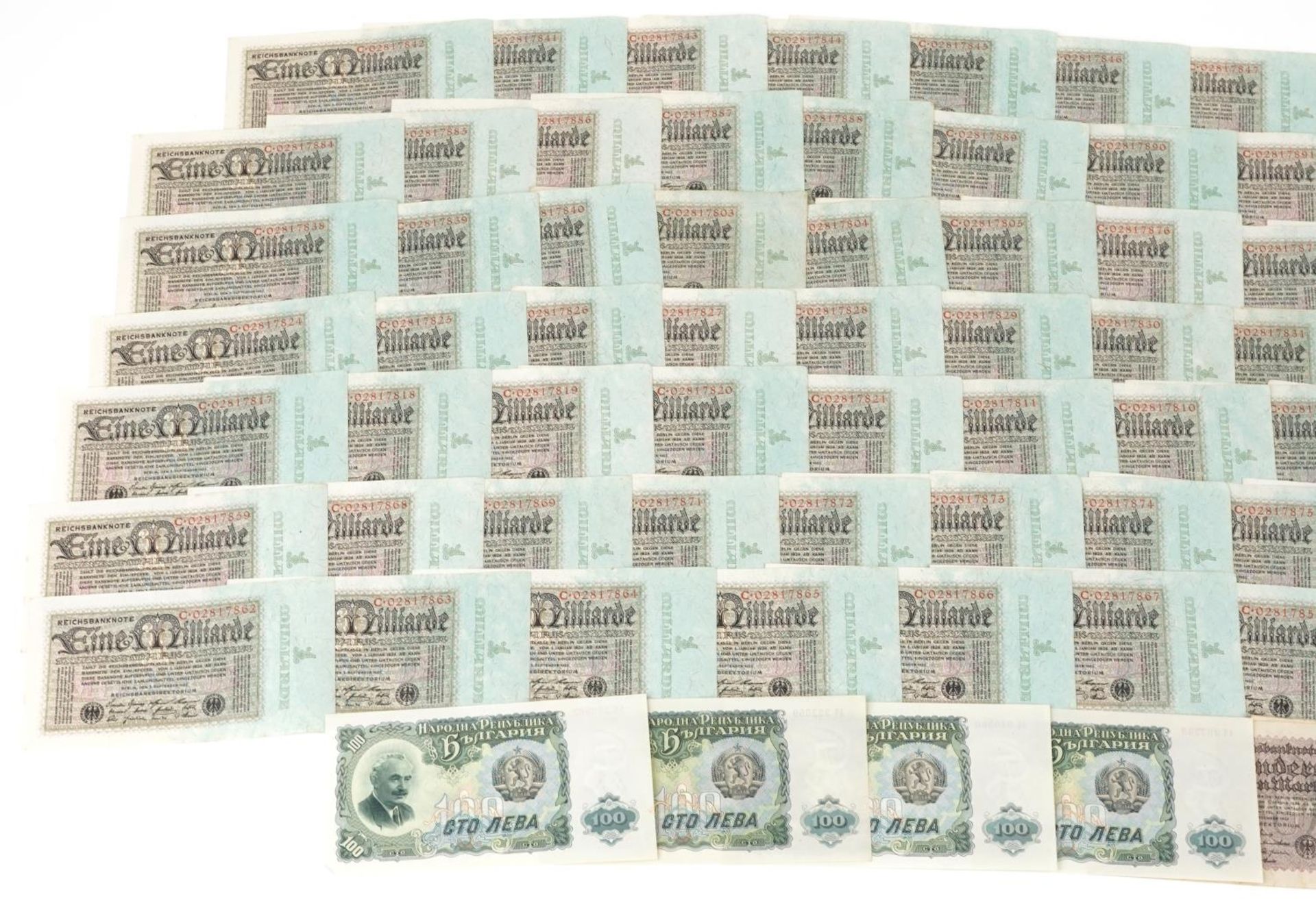 Collection of German Eine Milliarde banknotes : For further information on this lot please visit - Bild 2 aus 3