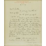 Sir William Russell Flint, ink written letter on William Russell Flint, Peel Cottage headed paper,