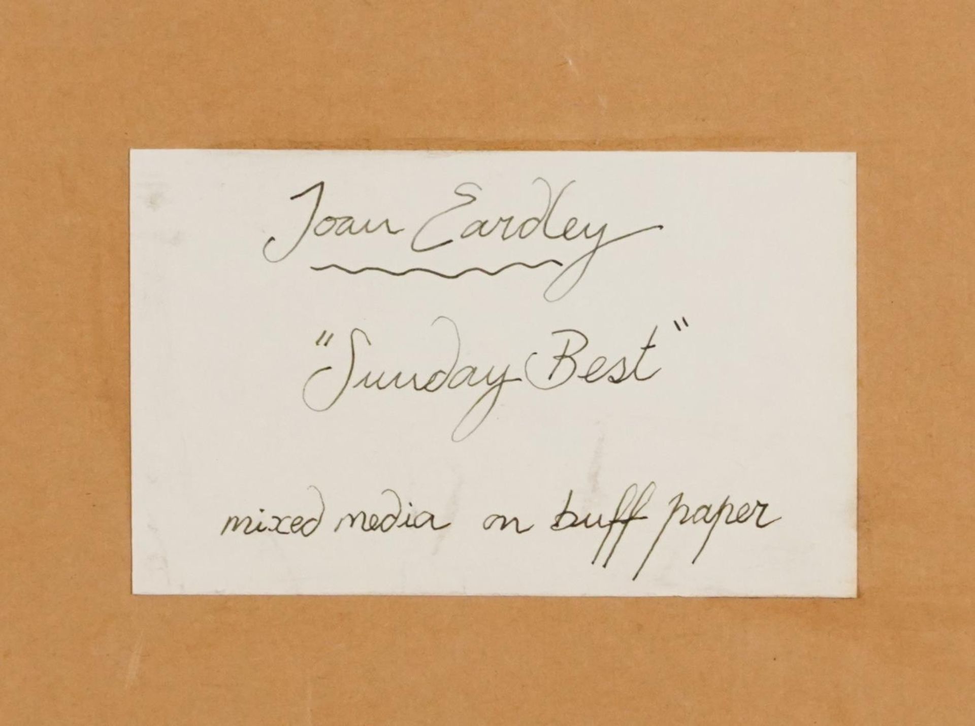 Circle of Joan Eardley - Sunday Best, pastel, mounted, framed and glazed, 44.5cm x 32.5cm - Bild 5 aus 5
