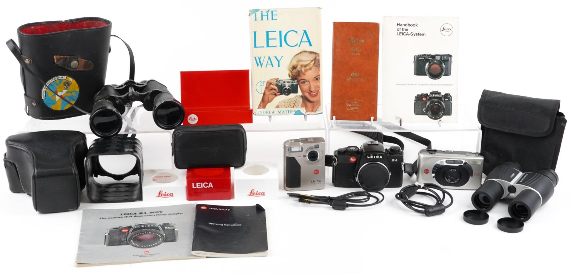 Cameras, binoculars and accessories, predominantly Leica including Z2X Digilux and R4 : For
