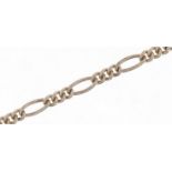 Silver Figaro link bracelet, 20cm in length, 3.0g : For further information on this lot please visit