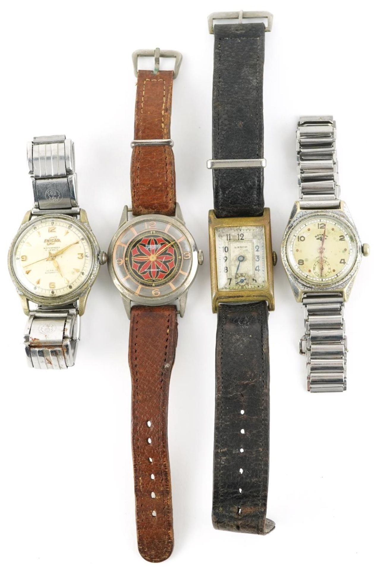 Four vintage gentlemen's wristwatches comprising automatic Enicar, manual Rotary, manual Sorana - Image 2 of 3