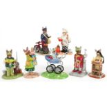 Seven Royal Doulton Bunnykins figures, six with certificates, comprising Sister Mary Barbara