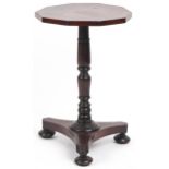 Regency octagonal mahogany tripod occasional table, 60cm H x 39cm W x 39cm D : For further