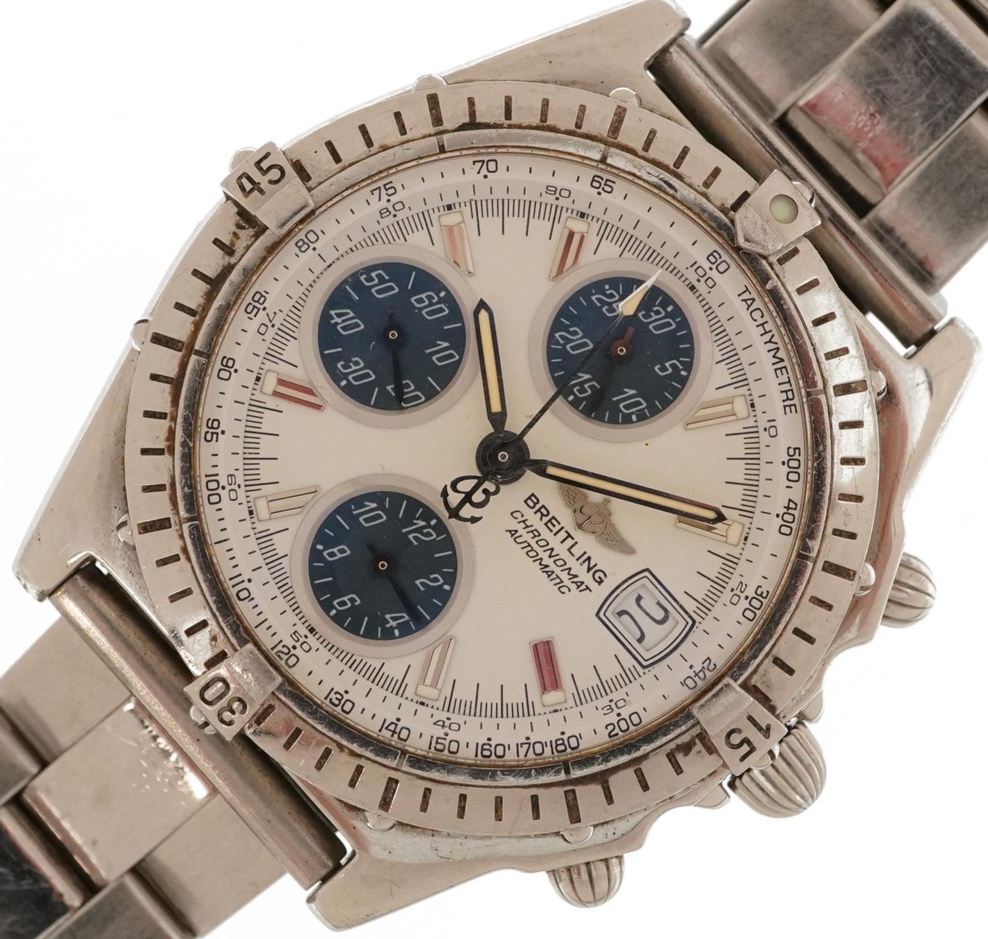 Breitling, gentlemen's Breitling Chronomat automatic wristwatch with date aperture and leather