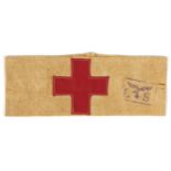 German military interest Pilot Red Cross armband with stamp, 20.5cm wide : For further information