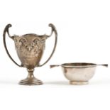 Mappin & Webb twin handled trophy engraved Saint Vincent Saffery Billiard Cup 1920 and a silver twin